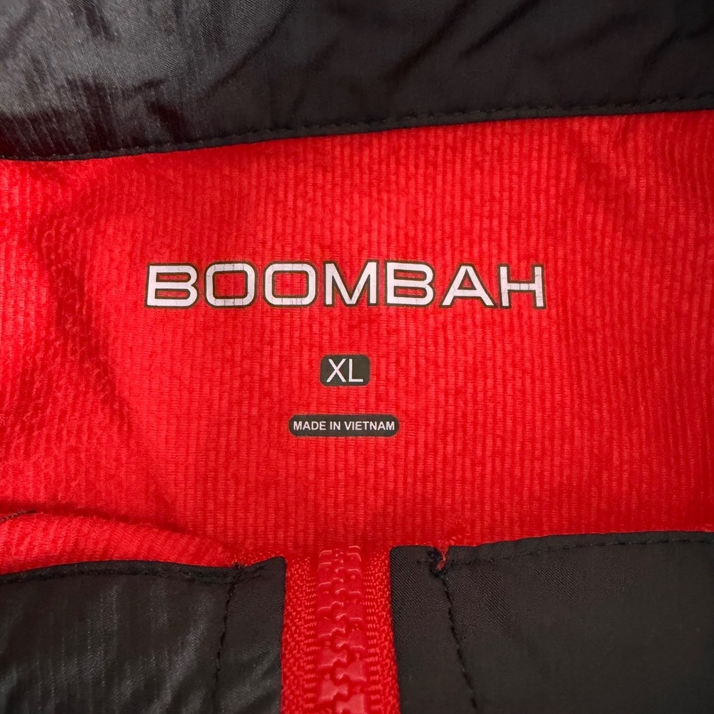 Boombah Mens XL Quarter Zip Windshirt Pullover Red Black Athletic Warm Up Jacket - Picture 8 of 13